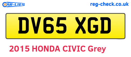 DV65XGD are the vehicle registration plates.