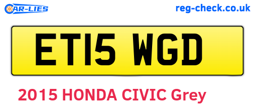 ET15WGD are the vehicle registration plates.