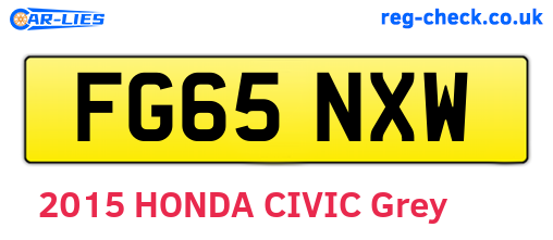 FG65NXW are the vehicle registration plates.