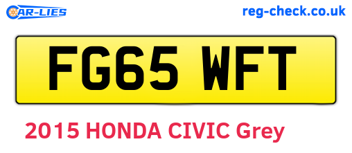 FG65WFT are the vehicle registration plates.