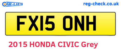 FX15ONH are the vehicle registration plates.