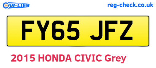 FY65JFZ are the vehicle registration plates.