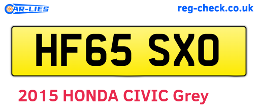 HF65SXO are the vehicle registration plates.