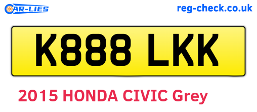 K888LKK are the vehicle registration plates.