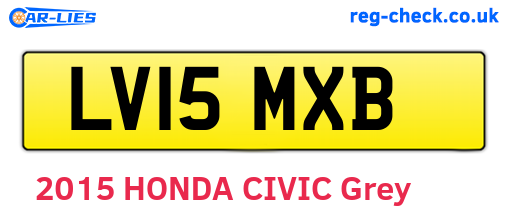 LV15MXB are the vehicle registration plates.