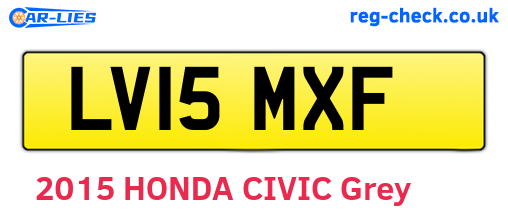 LV15MXF are the vehicle registration plates.
