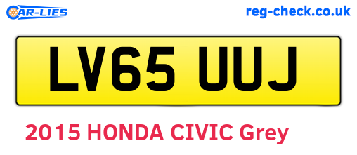 LV65UUJ are the vehicle registration plates.