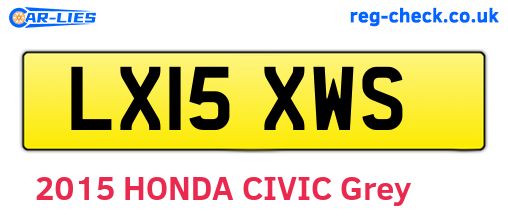 LX15XWS are the vehicle registration plates.