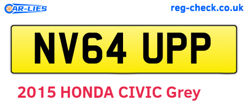 NV64UPP are the vehicle registration plates.