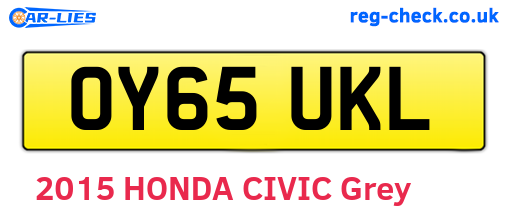 OY65UKL are the vehicle registration plates.