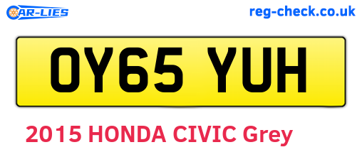OY65YUH are the vehicle registration plates.