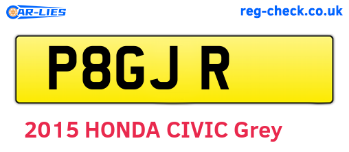 P8GJR are the vehicle registration plates.