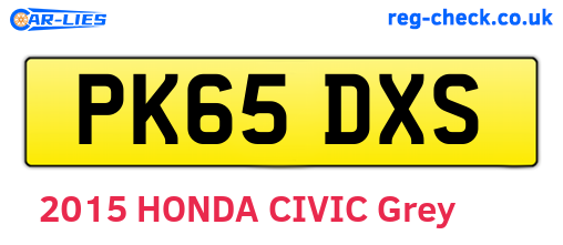 PK65DXS are the vehicle registration plates.