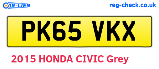 PK65VKX are the vehicle registration plates.