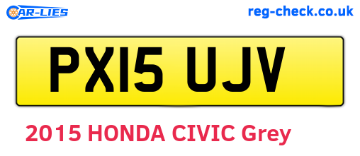PX15UJV are the vehicle registration plates.