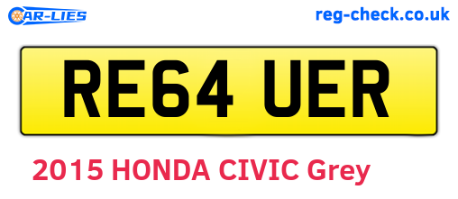 RE64UER are the vehicle registration plates.