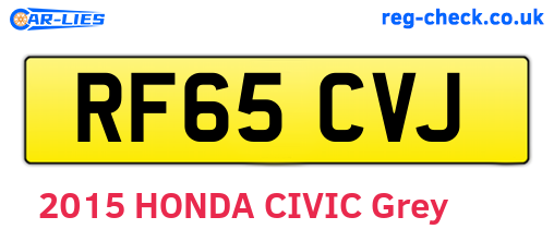 RF65CVJ are the vehicle registration plates.