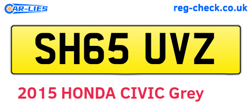 SH65UVZ are the vehicle registration plates.