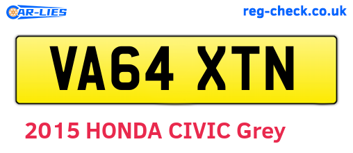 VA64XTN are the vehicle registration plates.