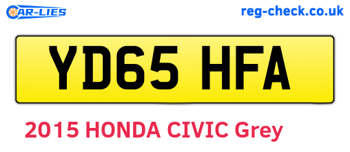 YD65HFA are the vehicle registration plates.