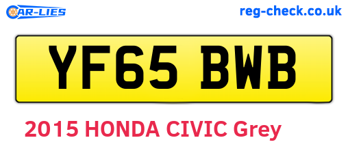 YF65BWB are the vehicle registration plates.