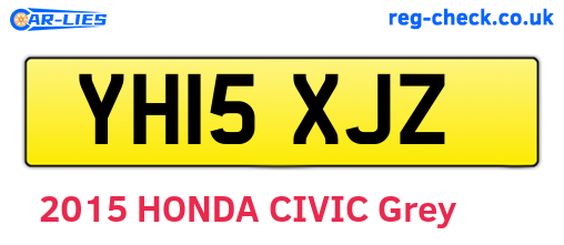 YH15XJZ are the vehicle registration plates.