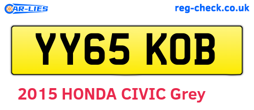 YY65KOB are the vehicle registration plates.