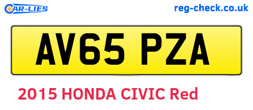 AV65PZA are the vehicle registration plates.