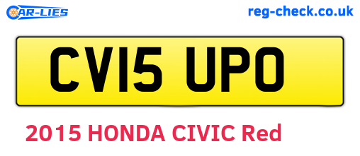 CV15UPO are the vehicle registration plates.