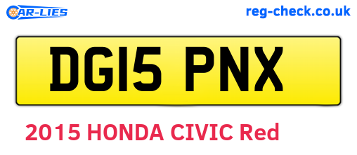 DG15PNX are the vehicle registration plates.