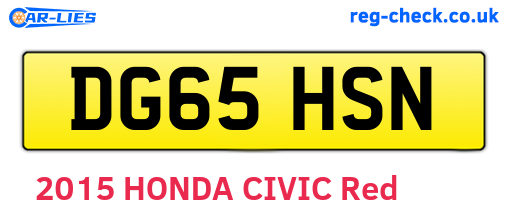 DG65HSN are the vehicle registration plates.