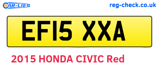 EF15XXA are the vehicle registration plates.