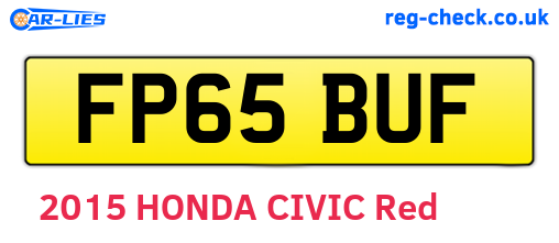 FP65BUF are the vehicle registration plates.