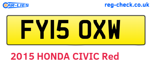 FY15OXW are the vehicle registration plates.
