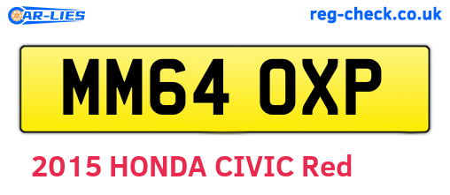 MM64OXP are the vehicle registration plates.