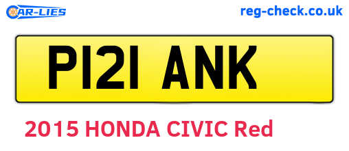 P121ANK are the vehicle registration plates.