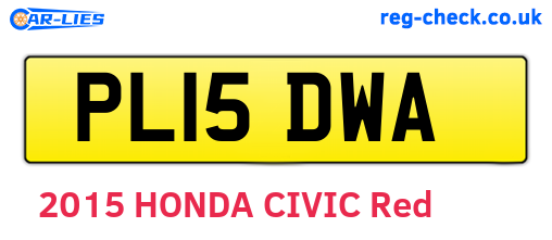 PL15DWA are the vehicle registration plates.