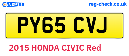 PY65CVJ are the vehicle registration plates.