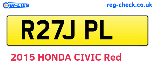 R27JPL are the vehicle registration plates.