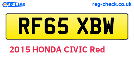 RF65XBW are the vehicle registration plates.