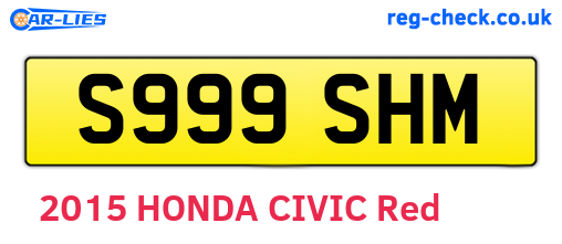S999SHM are the vehicle registration plates.