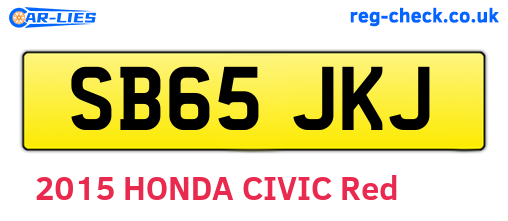 SB65JKJ are the vehicle registration plates.