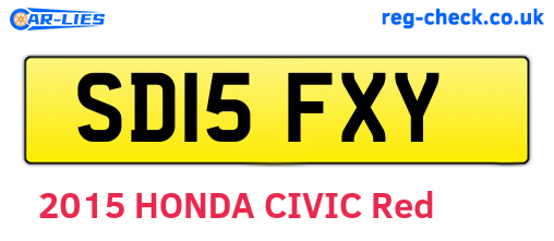 SD15FXY are the vehicle registration plates.