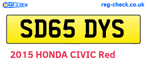 SD65DYS are the vehicle registration plates.