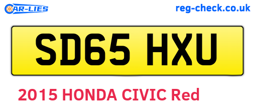 SD65HXU are the vehicle registration plates.