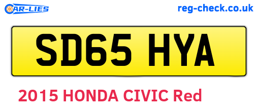 SD65HYA are the vehicle registration plates.