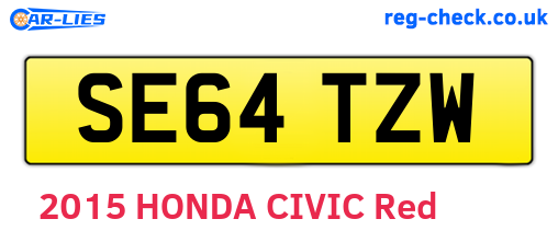 SE64TZW are the vehicle registration plates.