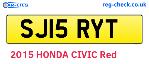 SJ15RYT are the vehicle registration plates.