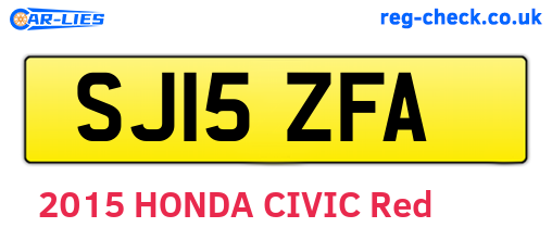SJ15ZFA are the vehicle registration plates.