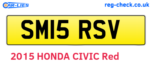 SM15RSV are the vehicle registration plates.